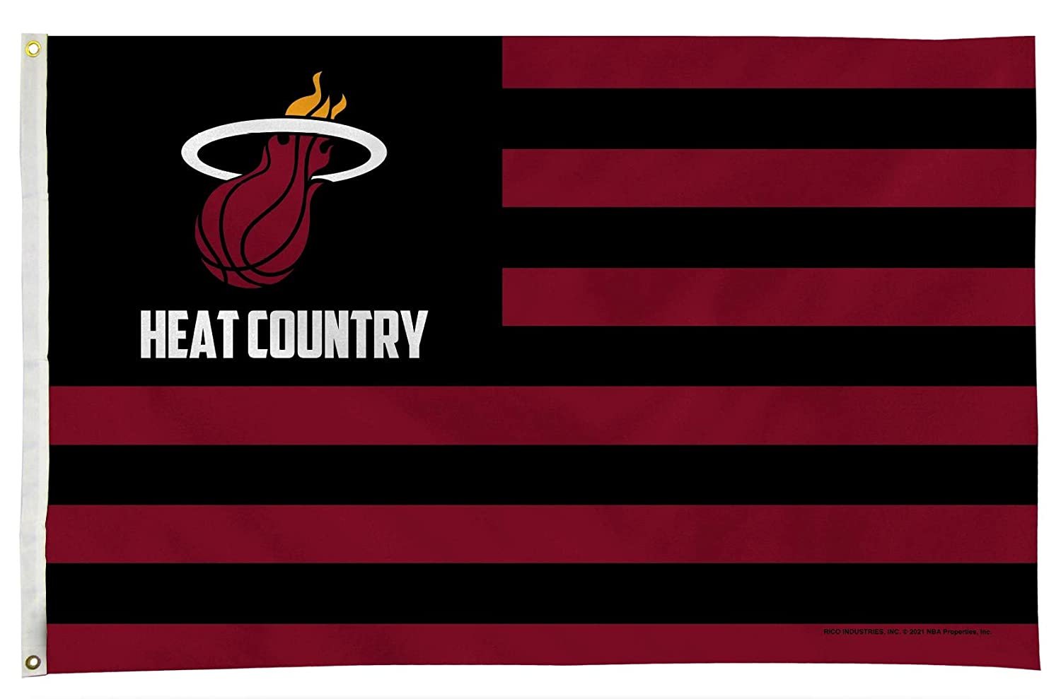Miami Heat Premium 3x5 Feet Flag Banner, Country Design, Metal Grommets, Outdoor Use, Single Sided