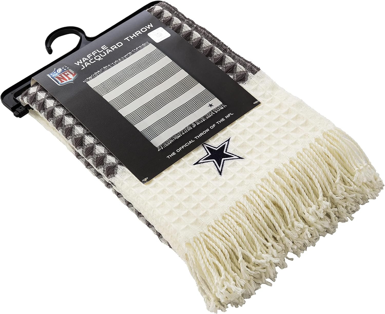 Dallas Cowboys Throw Blanket Waffle Weave Jacquard, 50x60 Inch, Unisex-Adult, 100% Acrylic