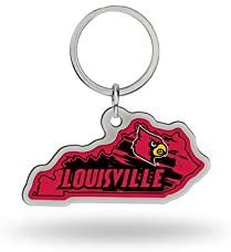 University of Louisville Cardinals Metal Keychain State Shape Design