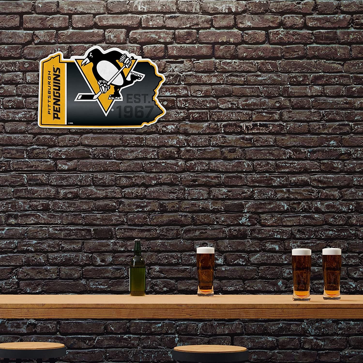 Pittsburgh Penguins 18" State Shape Pennant Soft Felt