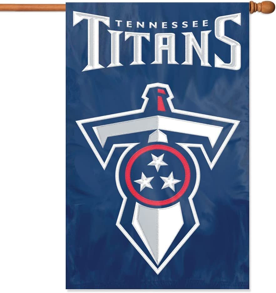 Tennessee Titans Double Sided Banner Flag Embroidered Applique 44x28 Inch