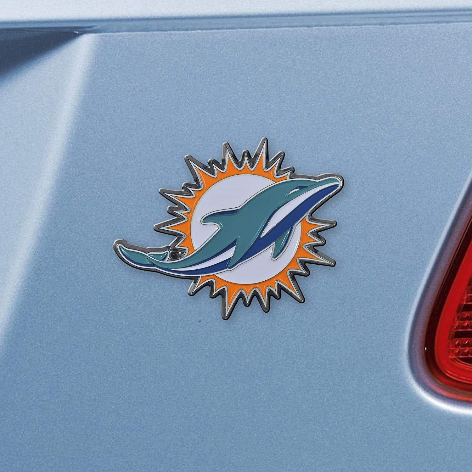 Miami Dolphins Solid Metal Color Emblem Raised