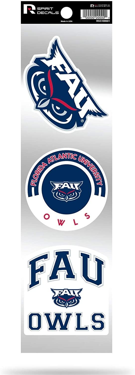 Florida Atlantic Owls FAU Triple Retro Throwback Spirit Decals Flat Vinyl Auto Home Sticker Sheet University of