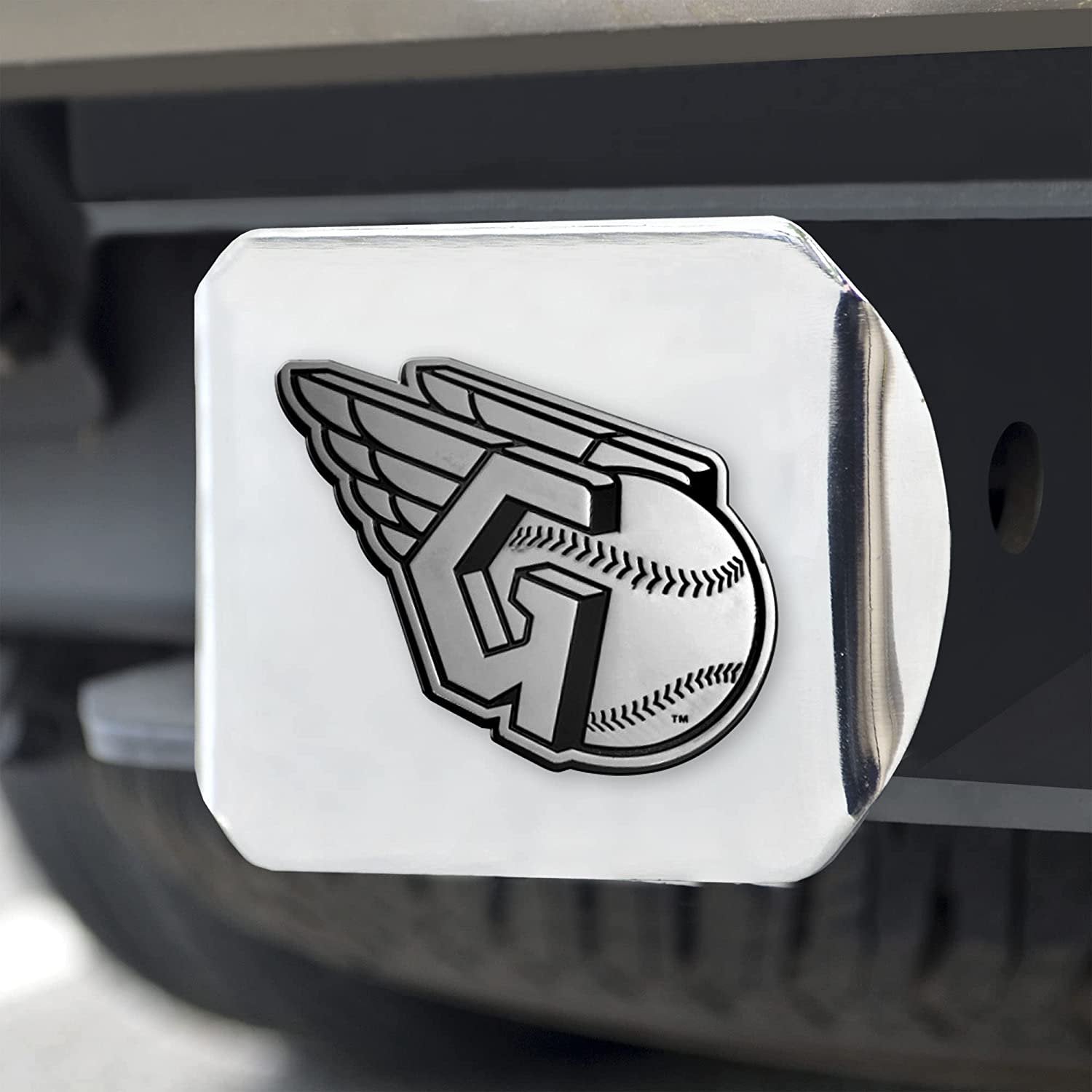 Cleveland Guardians Hitch Cover Solid Metal with Raised Metal Emblem 2" Square Type III