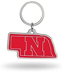 University of Nebraska Cornhuskers Metal Keychain State Shape Design