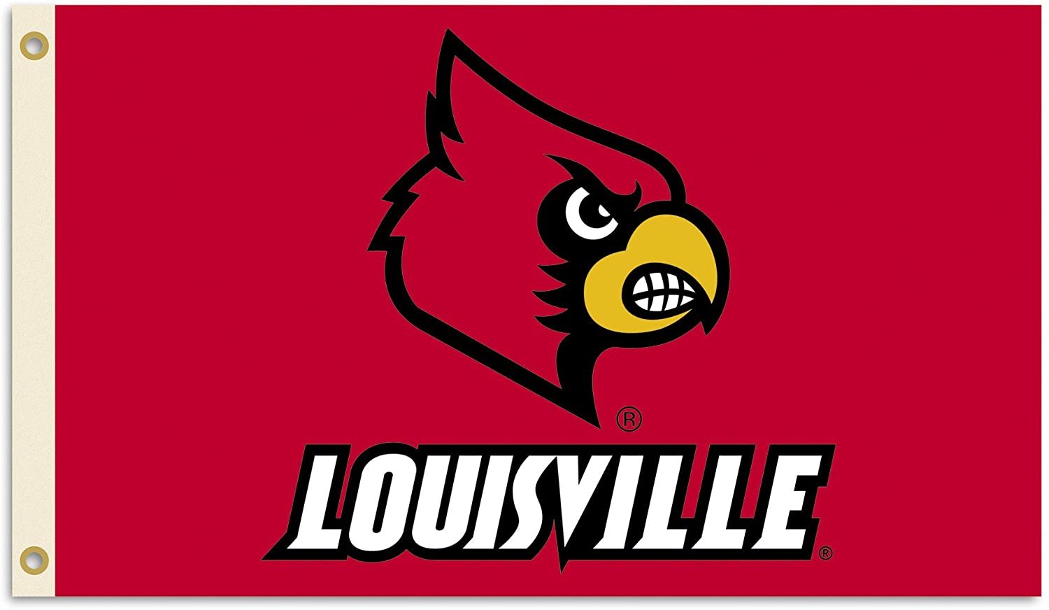 University of Louisville Cardinals Premium 3x5 Feet Flag Banner, Script Logo Design, Metal Grommets, Outdoor Use, Single Sided
