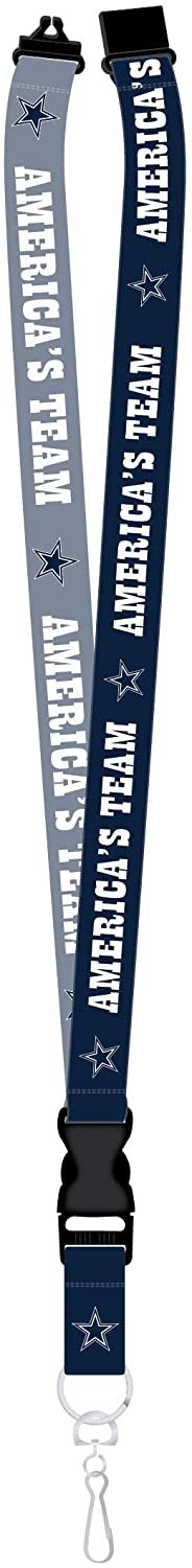 Dallas Cowboys Americas Team Lanyard Keychain Double Sided Breakaway Safety Design Adult 18 Inch