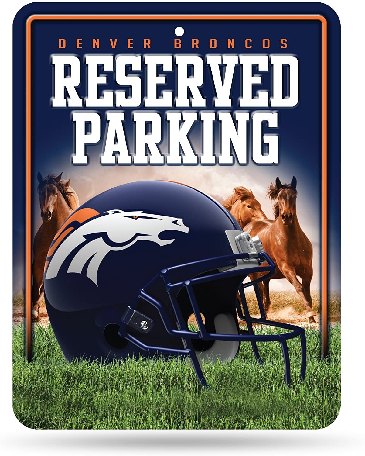 Denver Broncos Metal Parking Sign