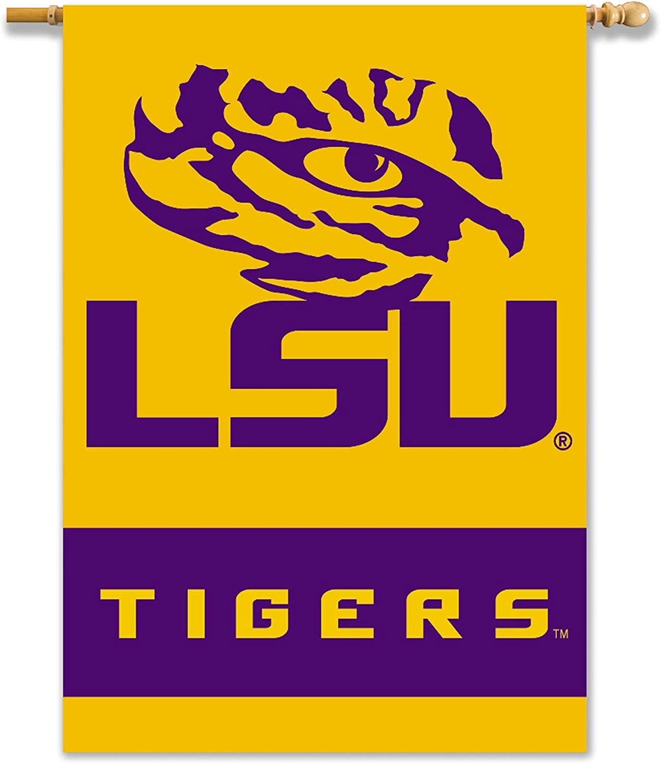 LSU Tigers Premium 2-Sided 28x40 Inch Banner Flag with Pole Sleeve