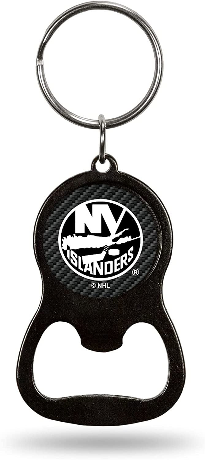 New York Islanders Keychain Bottle Opener Carbon Fiber Design Metal Hockey