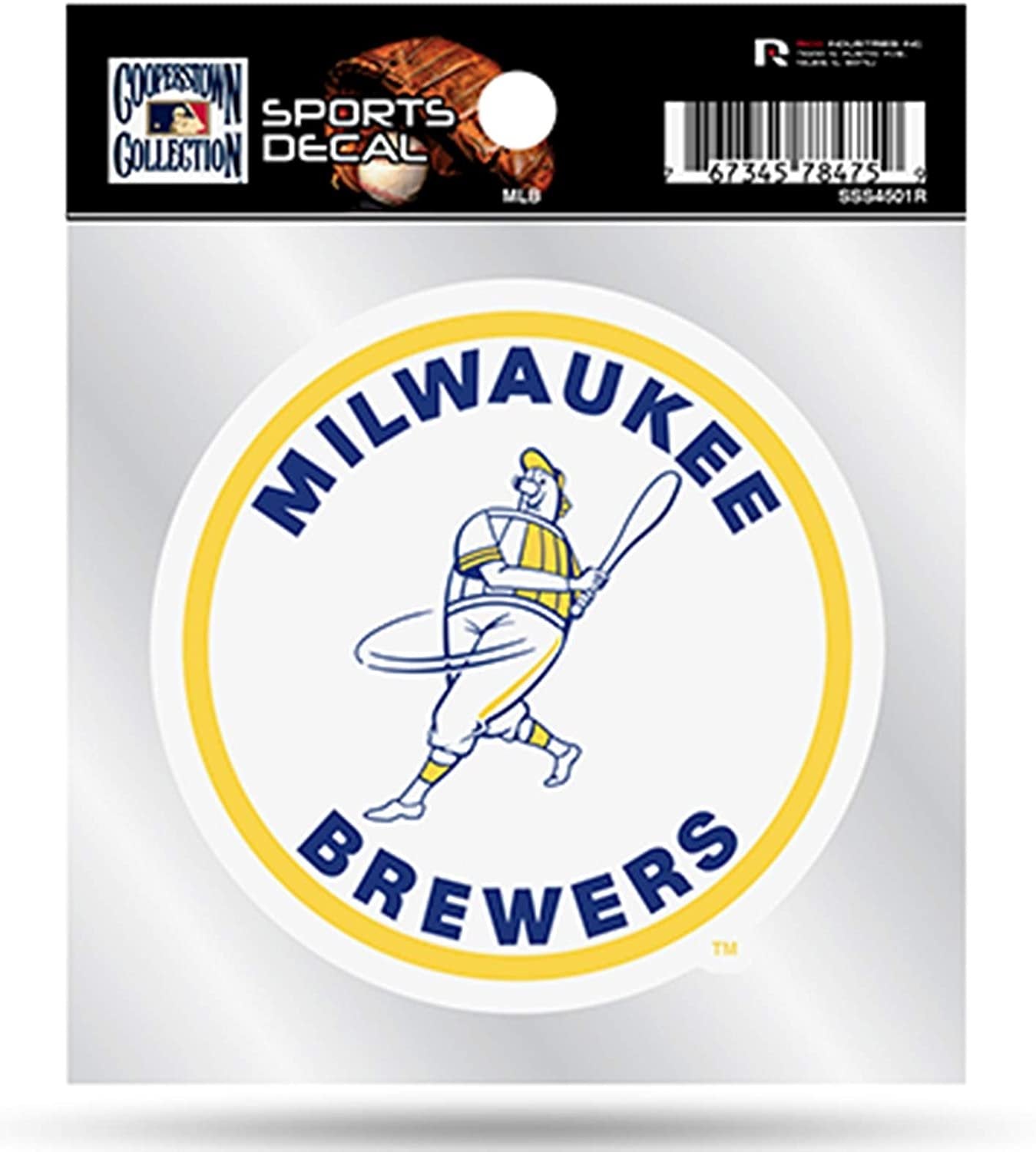Milwaukee Brewers Retro Logo Premium 4x4 Decal with Clear Backing Flat Vinyl Auto Home Sticker Baseball