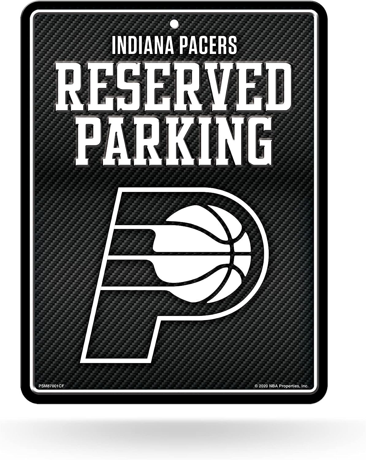 Indiana Pacers Metal Parking Novelty Wall Sign 8.5 x 11 Inch Carbon Fiber Design