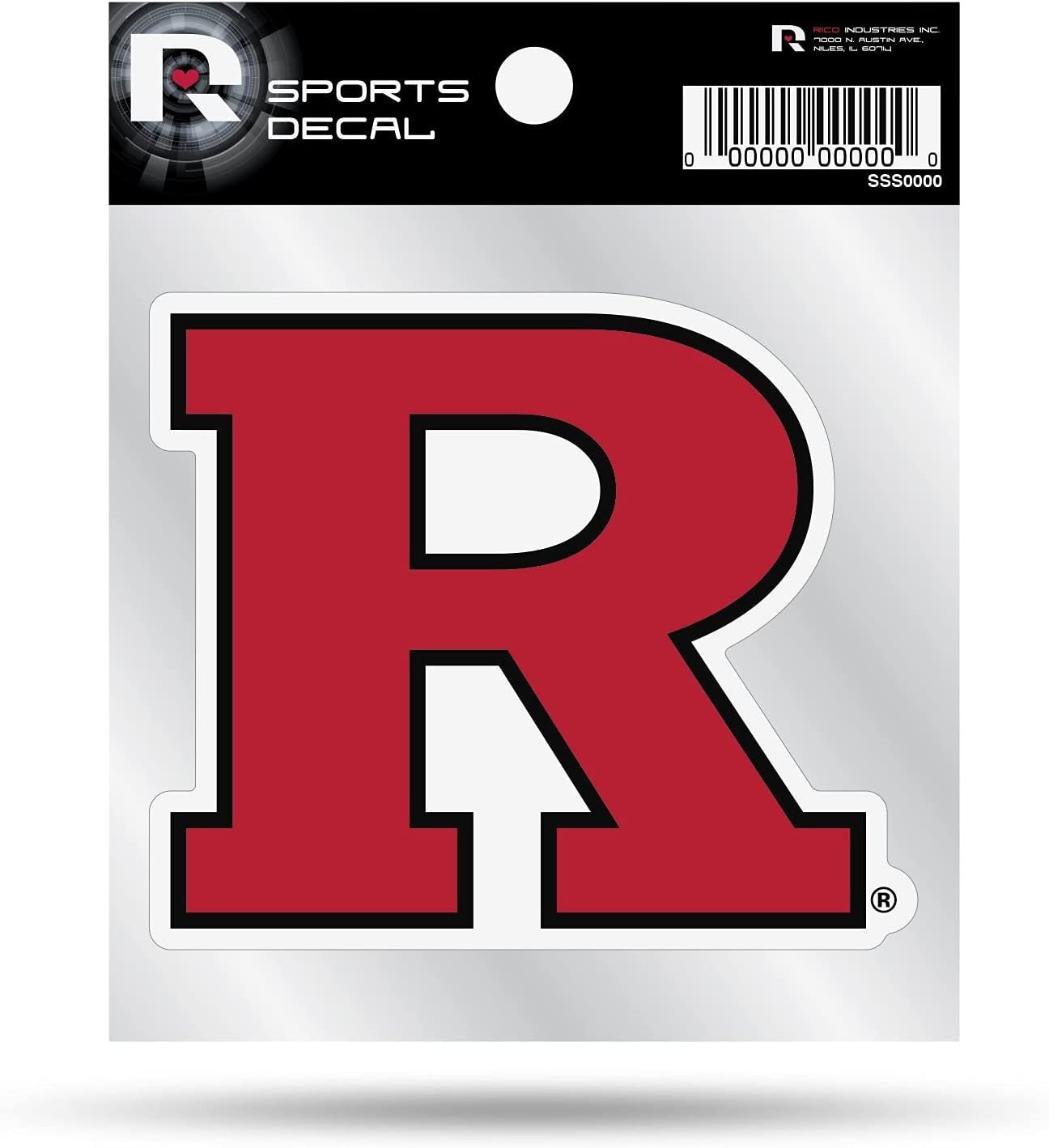 Rutgers University Scarlet Knights 4x4 Inch Die Cut Decal Sticker, Primary Logo, Clear Backing