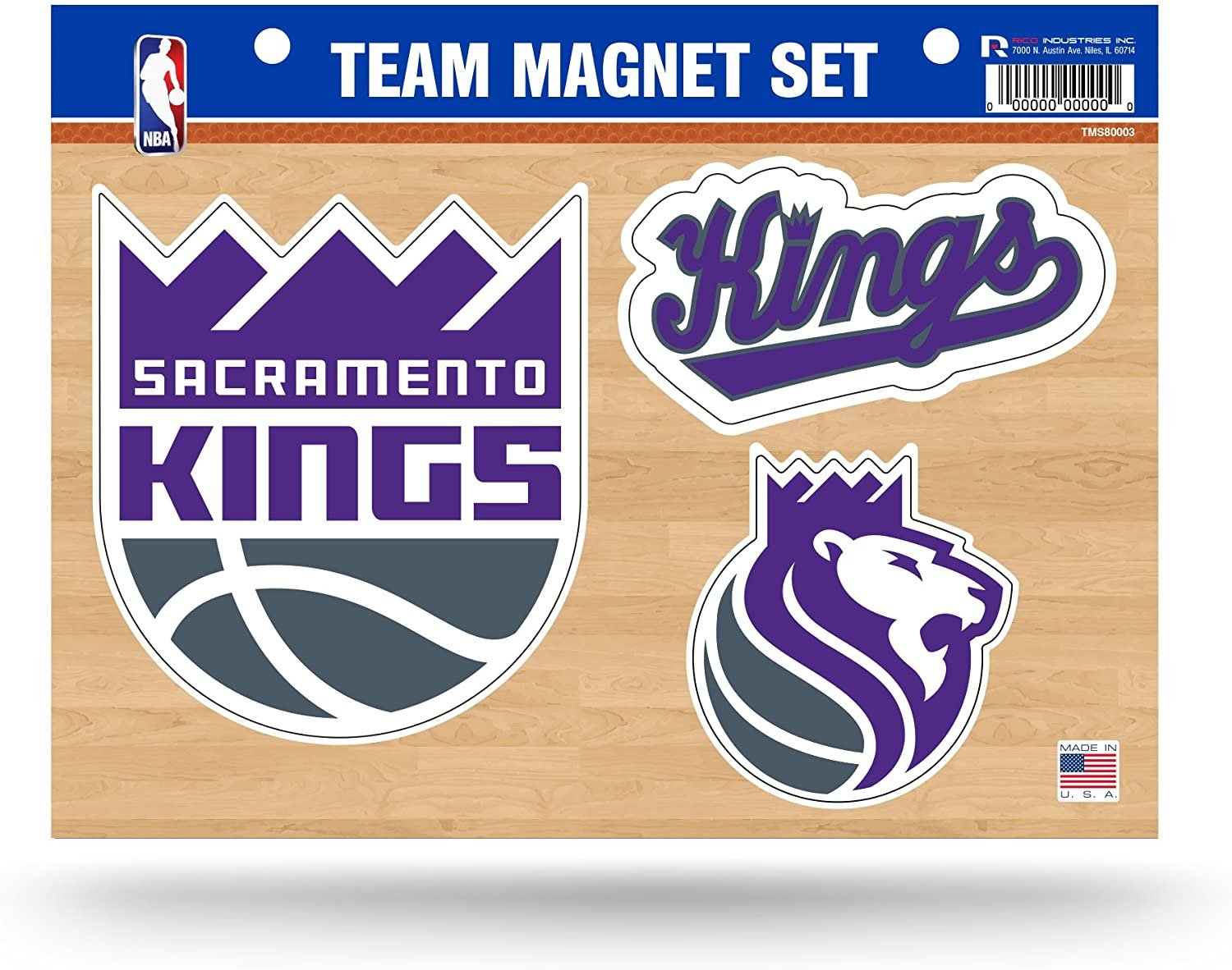 Sacramento Kings Team Multi Magnet Set, 8.5x11 Inch Sheet, Die Cut, Auto Home