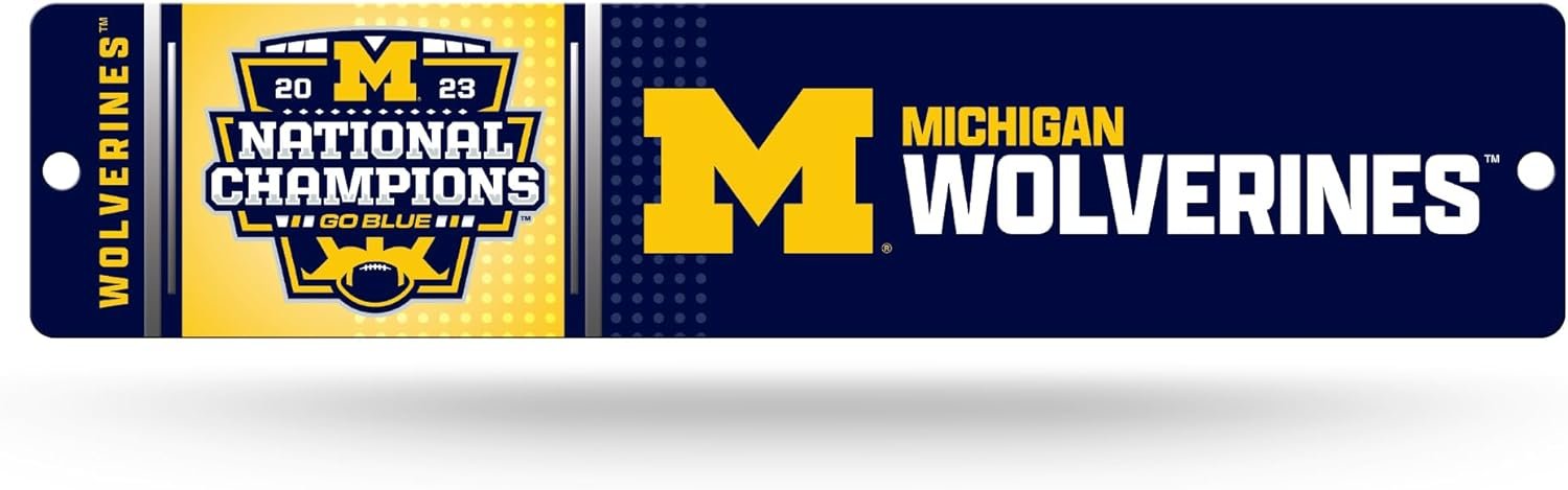 University of Michigan Wolverines 2024 Champions Plastic Street Sign 16x4 Inch, Home/Office/Bedroom Décor