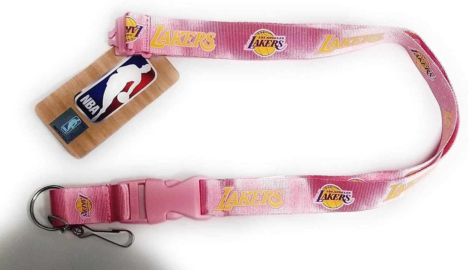 Los Angeles Lakers Pink Premium Lanyard Keychain Double Sided Breakaway Safety Design Adult 18 Inch
