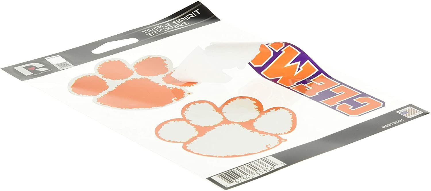 Clemson Tigers Die Cut 3-Piece Triple Spirit Sticker Sheet
