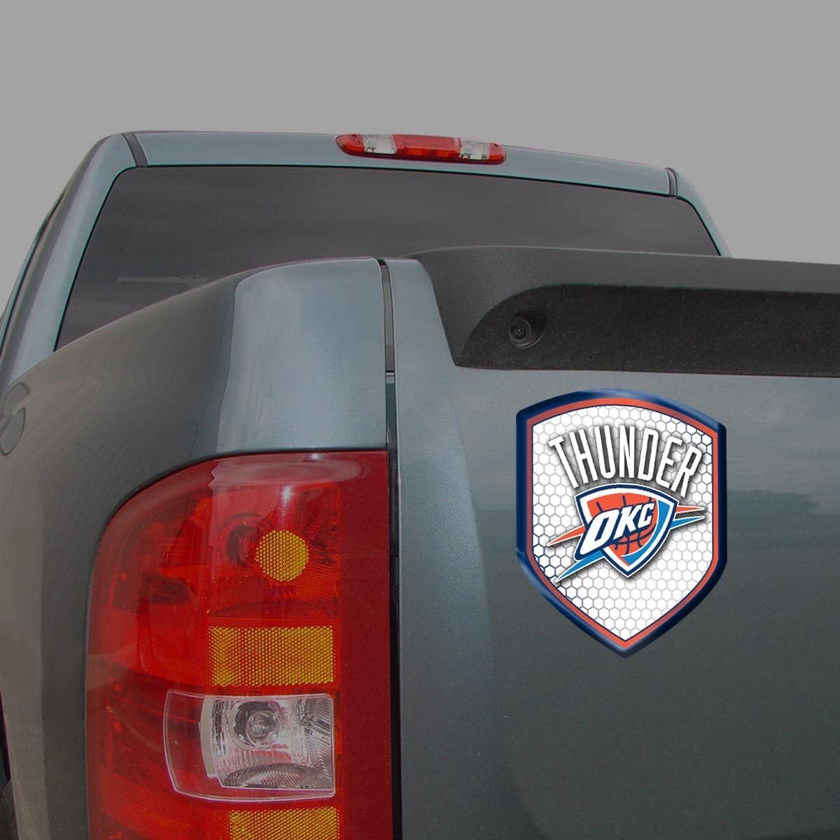 Oklahoma City Thunder High Intensity Reflector, Shield Shape, Raised Decal Sticker, 2.5x3.5 Inch, Home or Auto, Full Adhesive Backing