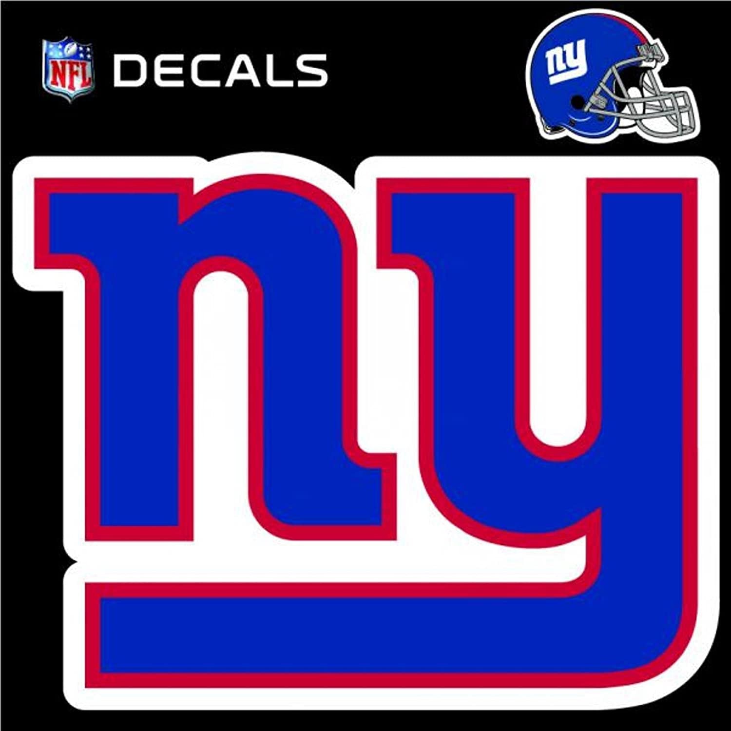 New York Giants 12" Logo Decal Sticker, Bonus Decal Flat Vinyl Reusable Repositionable Auto Home Football