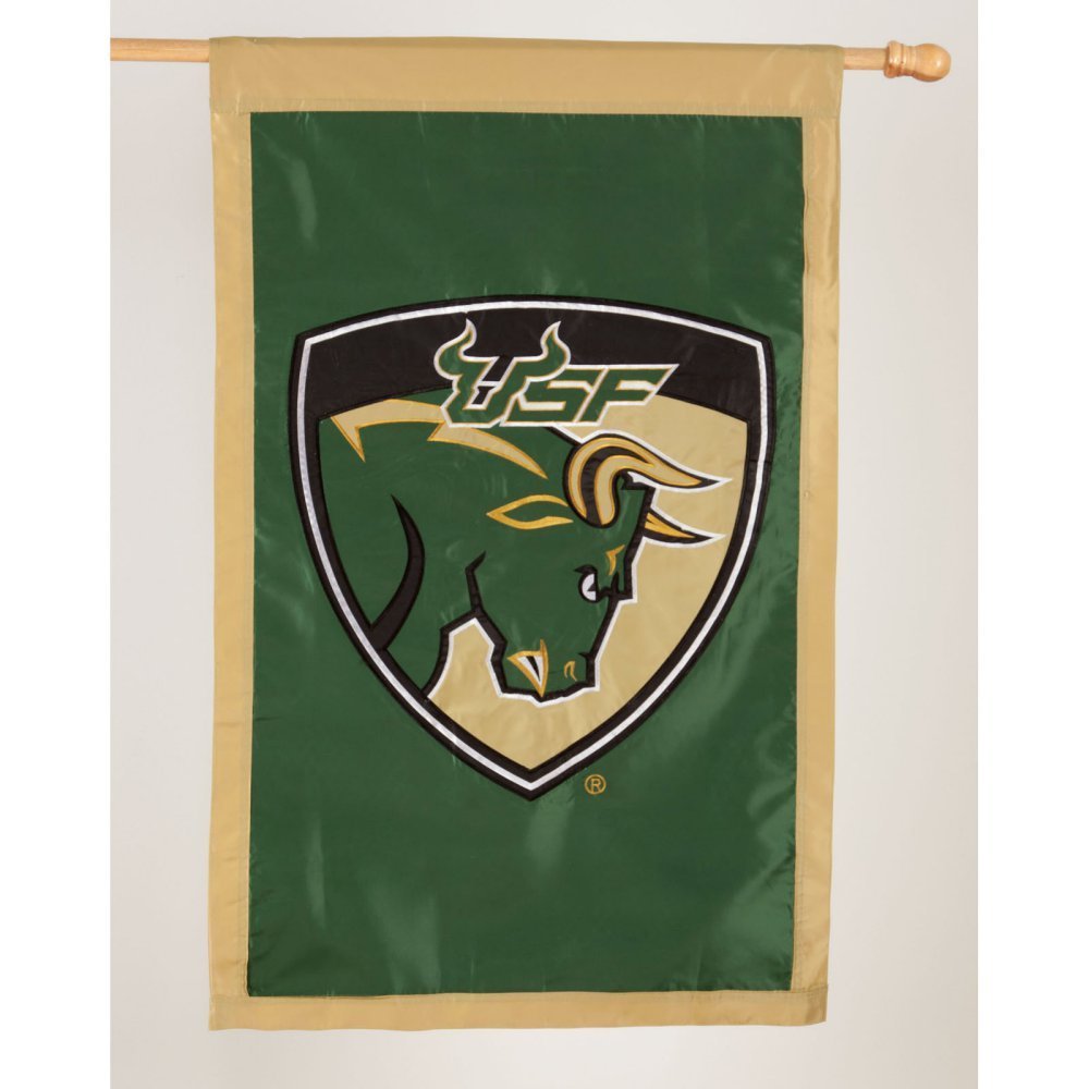 University Of South Florida USF Bulls Premium Double Sided Banner House Flag, Embroidered Applique, 28x44 Inch