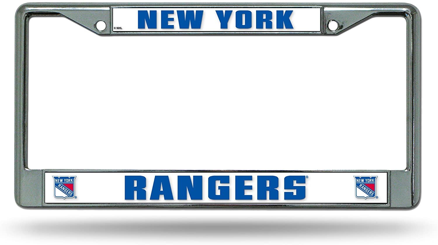 New York Rangers Metal License Plate Frame Chrome Tag Cover 6x12 Inch