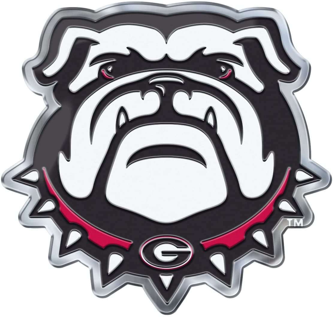University of Georgia Bulldogs Premium Aluminum Metal Raised Auto Emblem, Alternate Logo, Color Embossed, Full Adhesive Backing