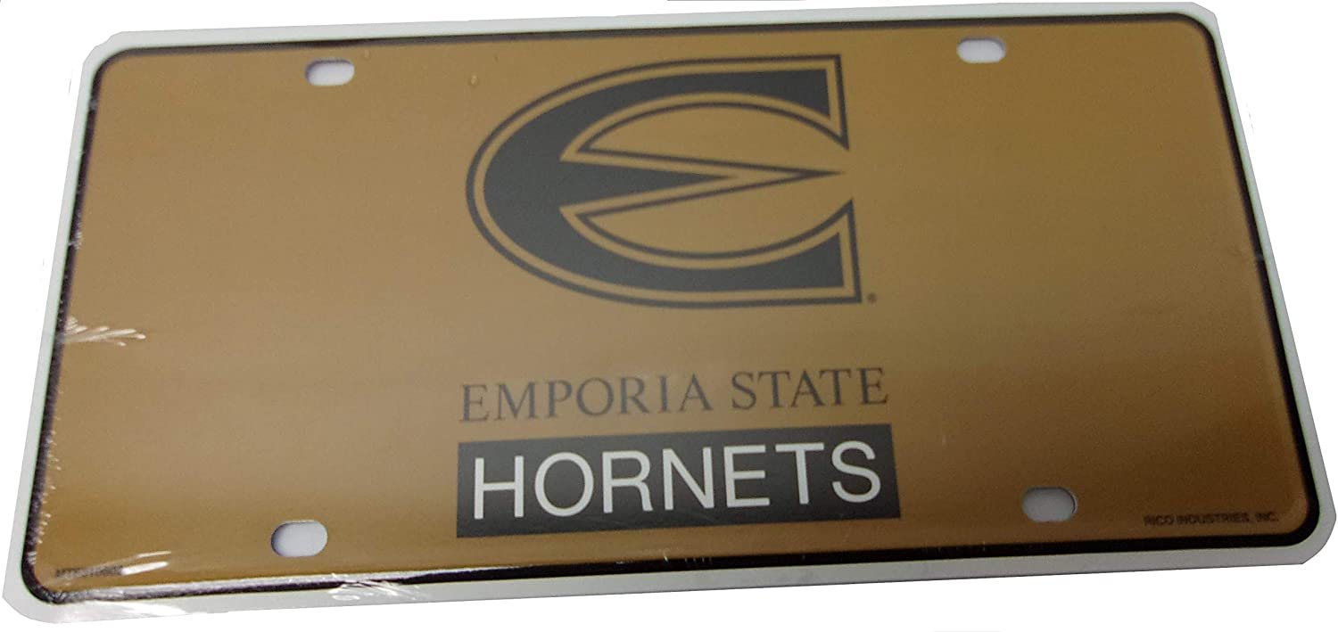 Emporia State University Hornets Metal Auto Tag License Plate, Logo Design, 6x12 Inch