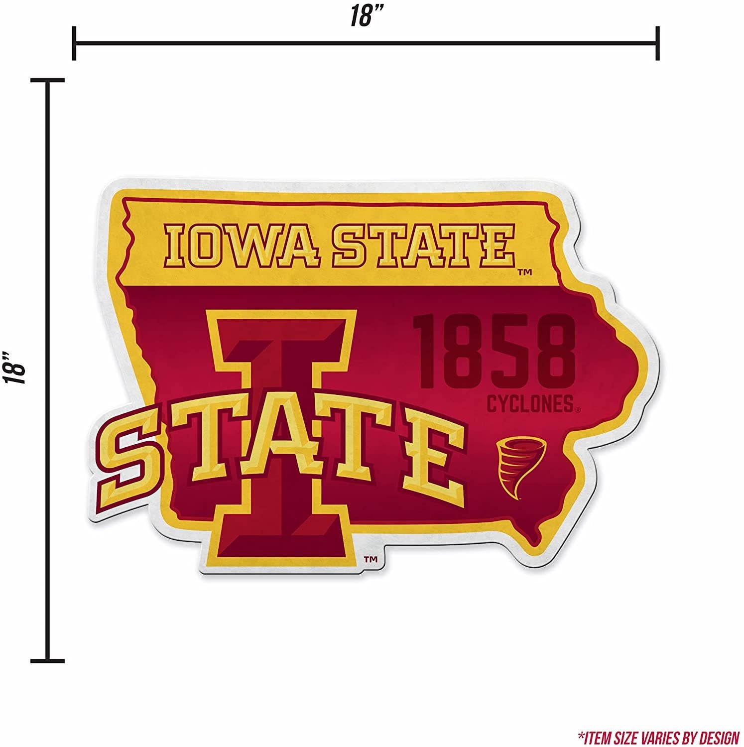 Iowa State Cyclones Pennant State Shape 18 Inch Soft Felt University of