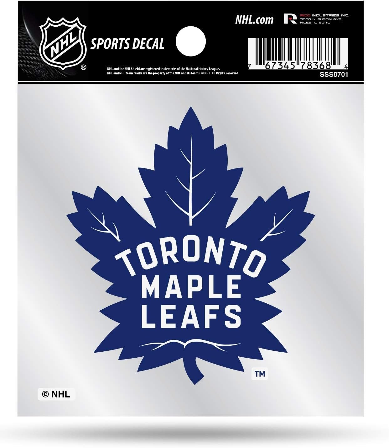 Toronto Maple Leafs Primary Logo Premium 4x4 Decal with Clear Backing Flat Vinyl Auto Home Sticker Hockey