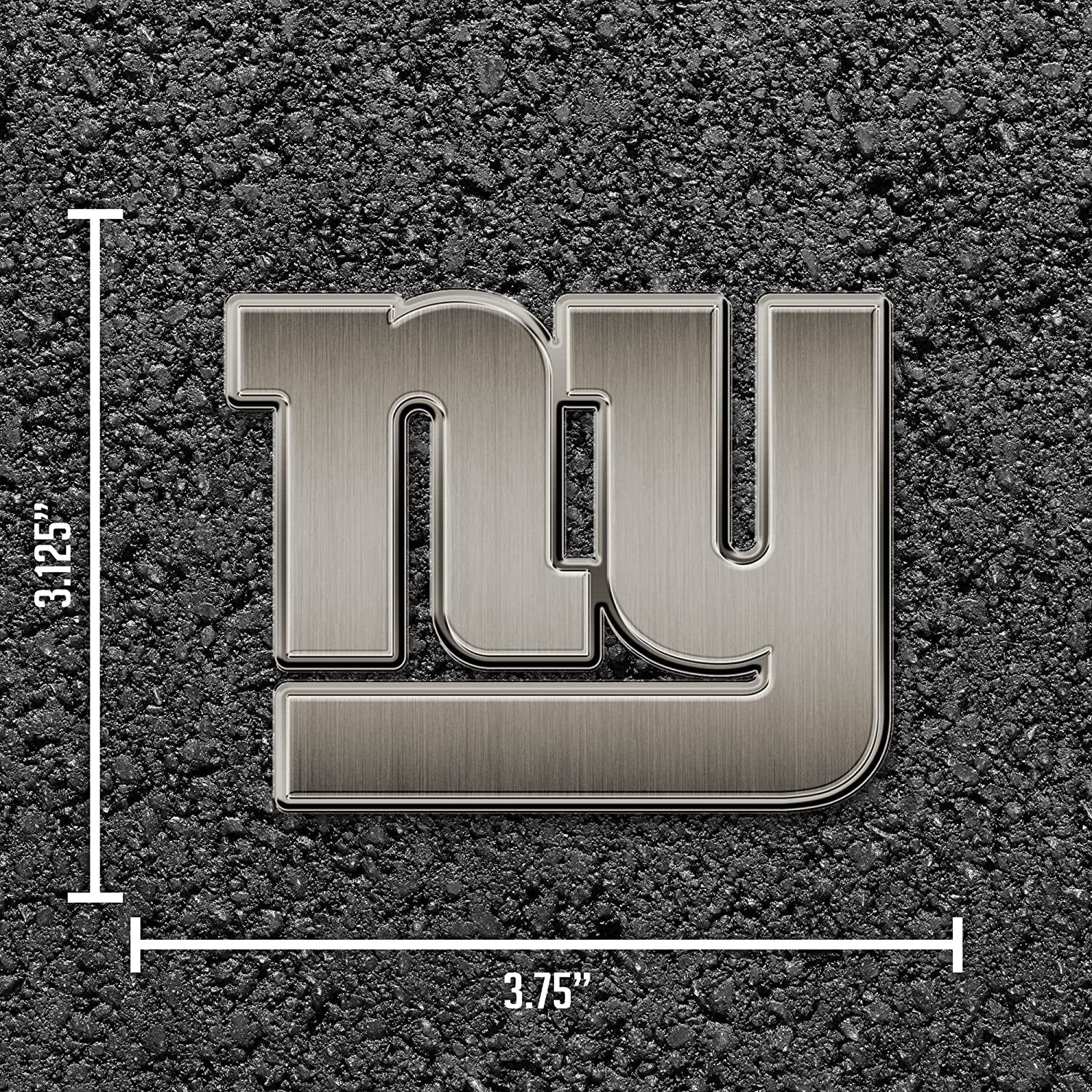 New York Giants Solid Metal Auto Emblem Antique Nickel Design