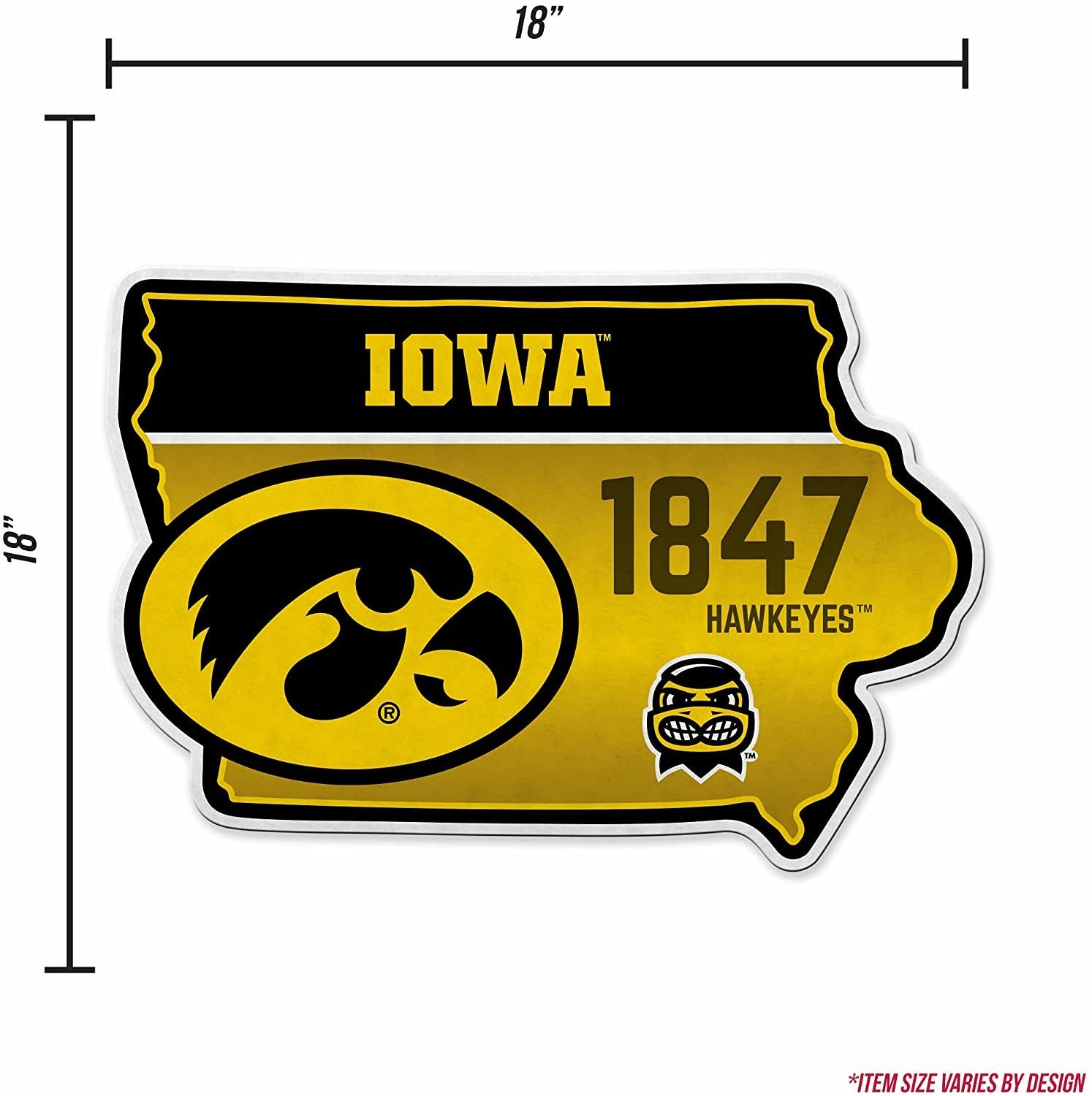 Iowa Hawkeyes 18" Felt State Shape Pennant - Home/Bedroom/Man Cave Décor