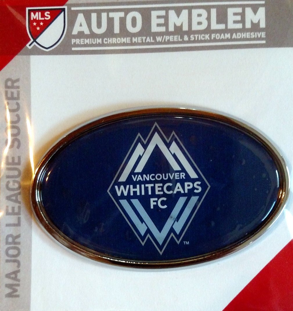 Vancouver Whitecaps FC Raised Metal Domed Oval Color Chrome Auto Emblem Decal MLS Soccer Football Club