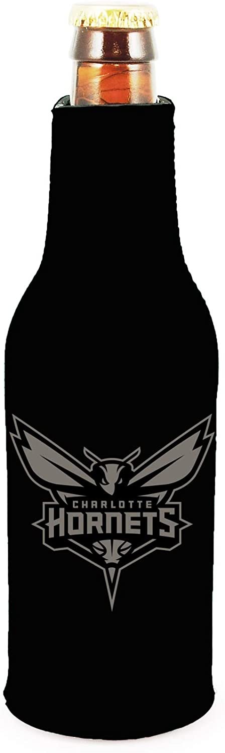 Charlotte Hornets 2-Pack Tonal Black Design Zipper Bottle Neoprene Beverage Insulator Holder Basketball