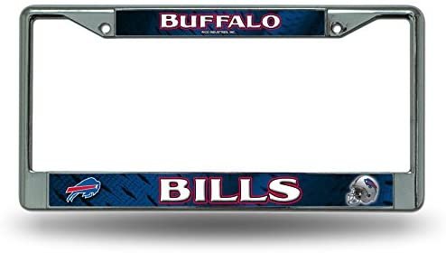 Buffalo Bills Premium Metal License Plate Frame Chrome Tag Cover, 12x6 Inch