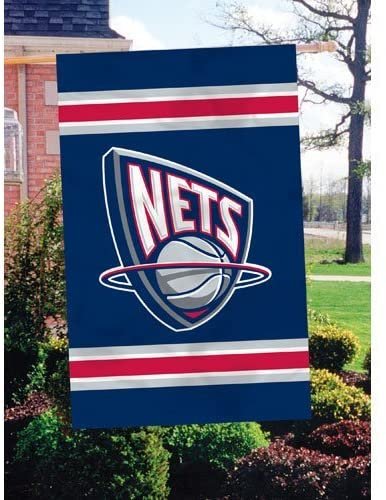 Brookyln Nets, New Jersey Retro Logo, Premium Double Sided House Banner Flag, Embroidered, 28x44 Inch