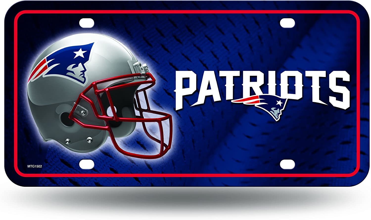 New England Patriots Metal Auto Tag License Plate, Helmet Design, 12x6 Inch
