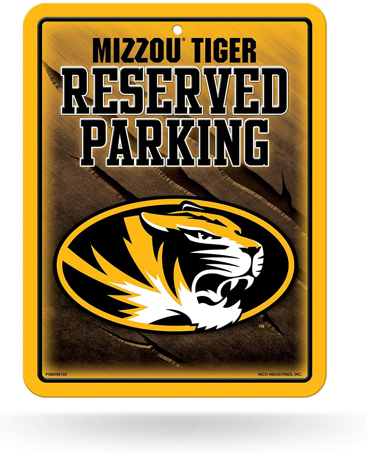 University of Missouri Tigers Premium Metal Wall Parking Sign, 8.5x11 Inch, Primary Design, Great for Man Cave, Bed Room, Office, Home Decor