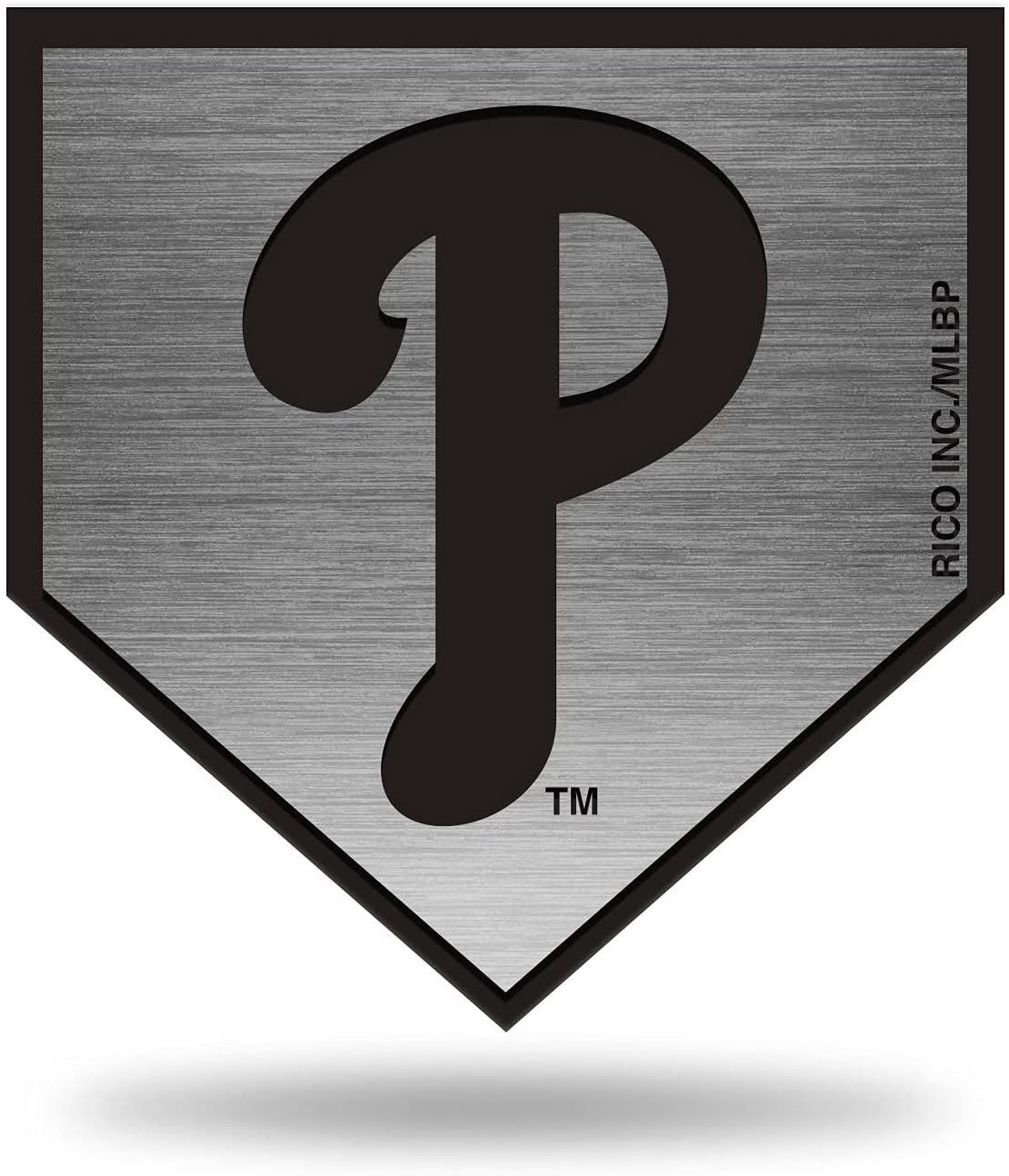 Philadelphia Phillies Auto Emblem Decal Premium Solid Metal Antique Nickel Design Raised Baseball