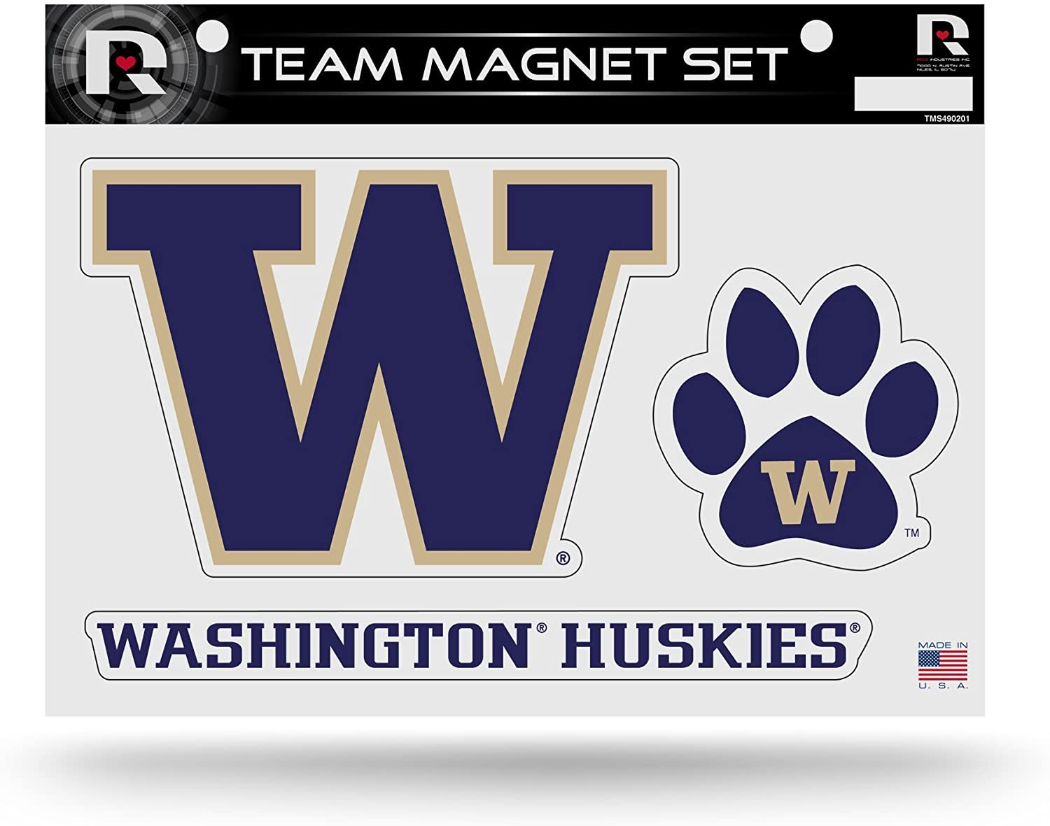 Washington Huskies University of Multi Magnet Sheet Shape Cut 8x11 Inch