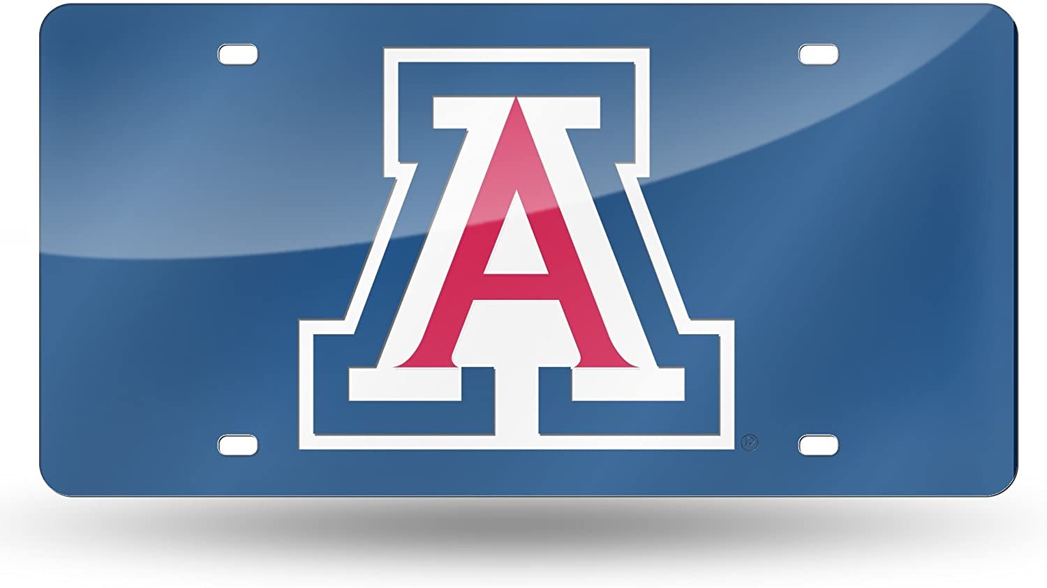 University of Arizona Wildcats Laser Cut Tag License Plate Mirrored Acrylic Inlaid 6x12 Inch