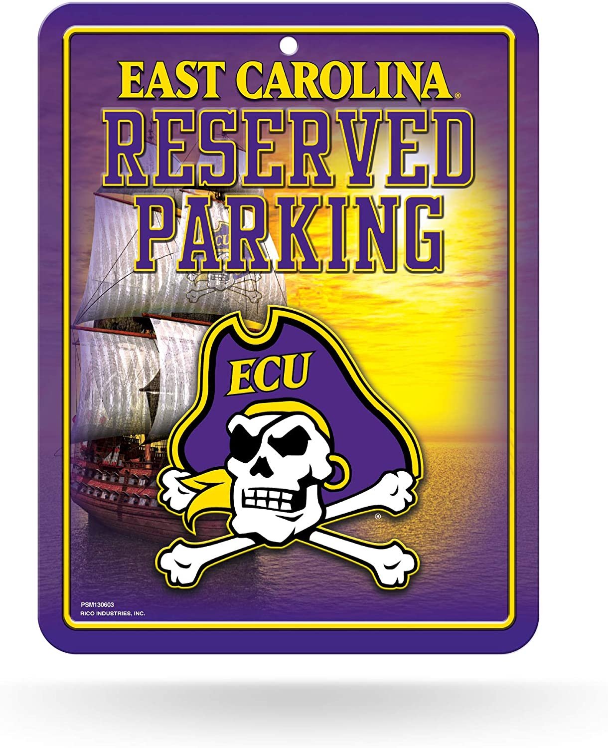 East Carolina Pirates Metal Parking Sign University of