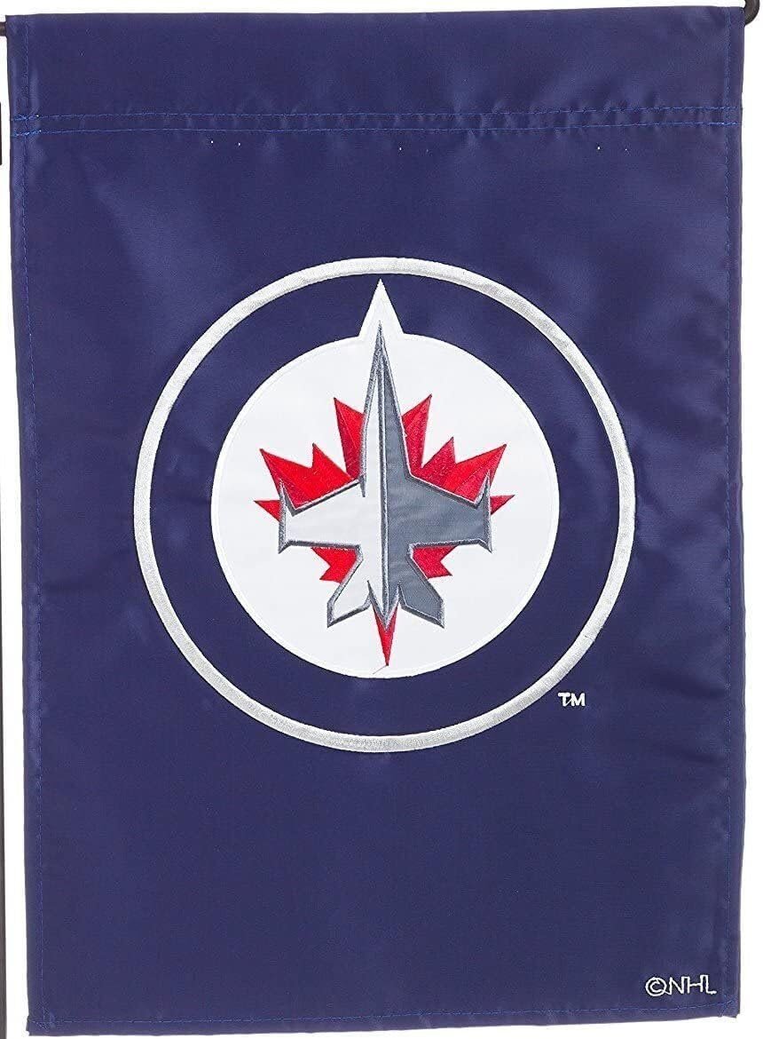 Winnipeg Jets Premium Double Sided Garden Flag Banner, Embroidered, 13x18 Inch, Display Pole Sold Separately