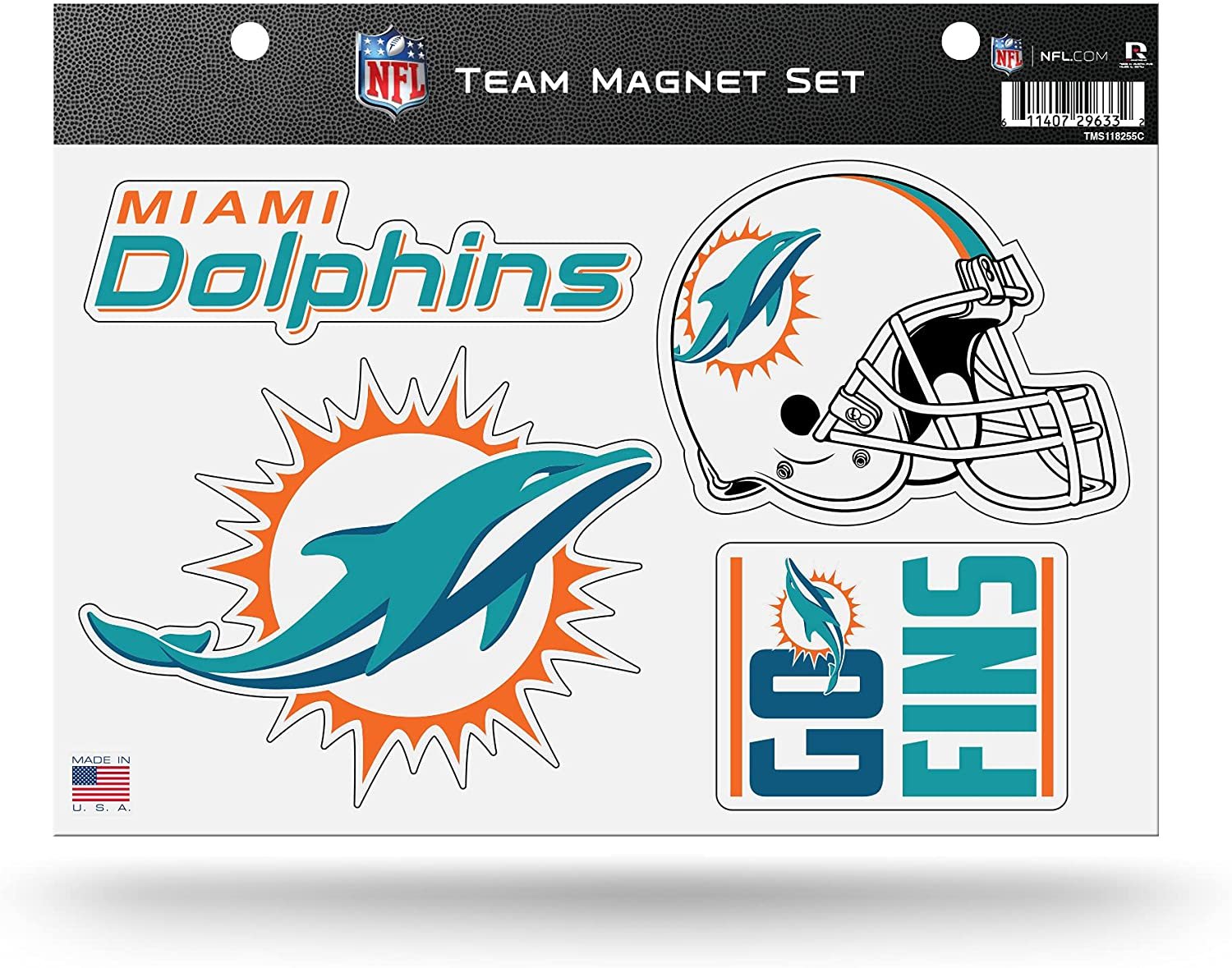 Miami Dolphins Multi Magnet Set 8.5x11 Inch Sheet Die Cut Auto Home