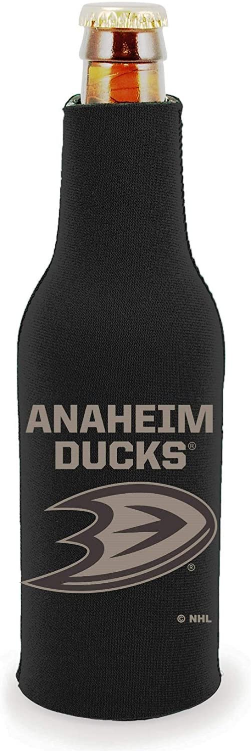 Anaheim Ducks 2-Pack Tonal Black Design Zipper Bottle Neoprene Beverage Insulator Holder Hockey