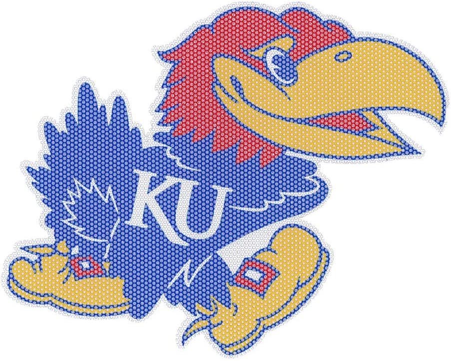 University of Kansas Jayhawks 8 Inch Perforated Auto Window Film Decal One-Way Vision Exterior Application