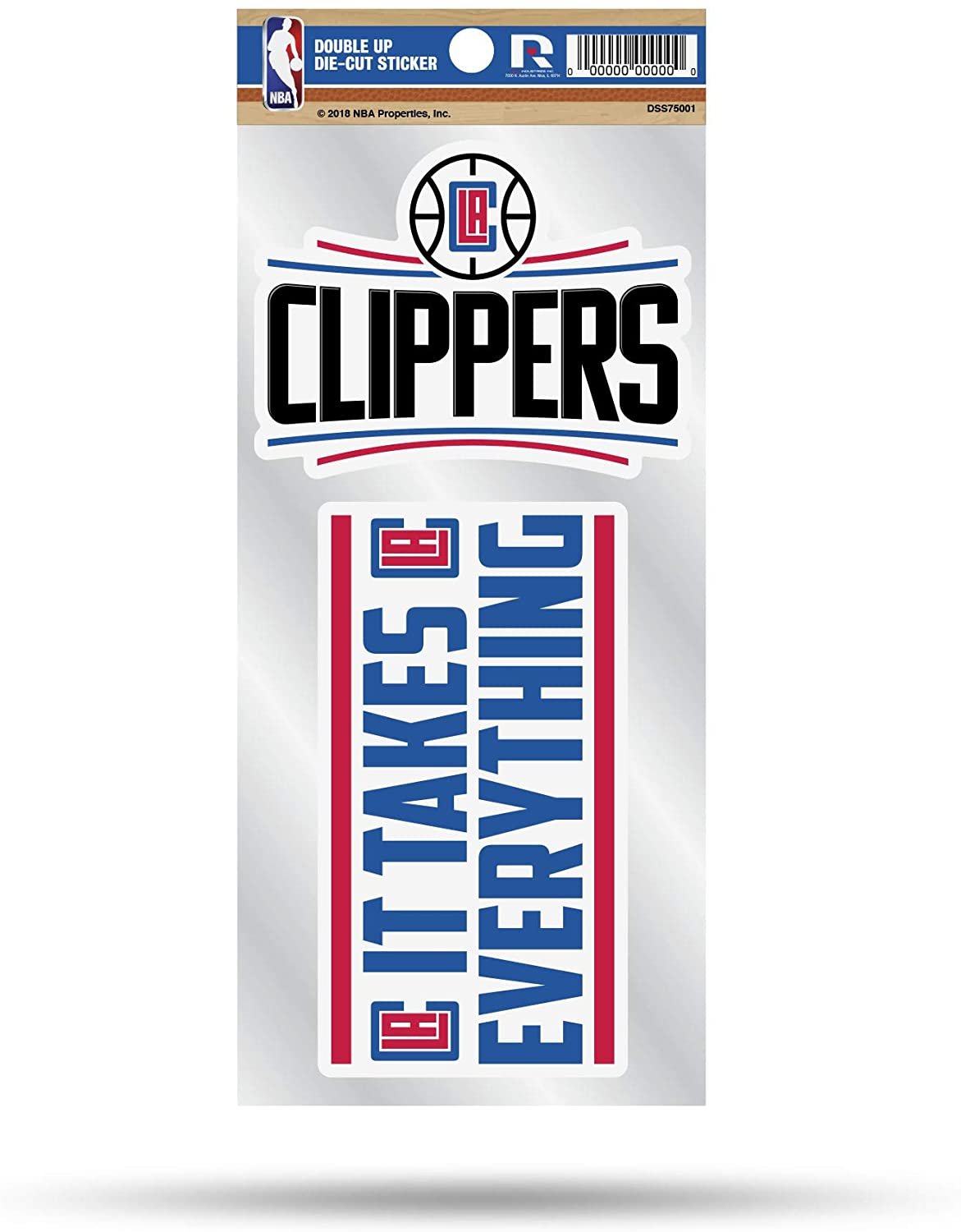 Los Angeles Clippers Double Up Die Cut 2-Piece Sticker Sheet