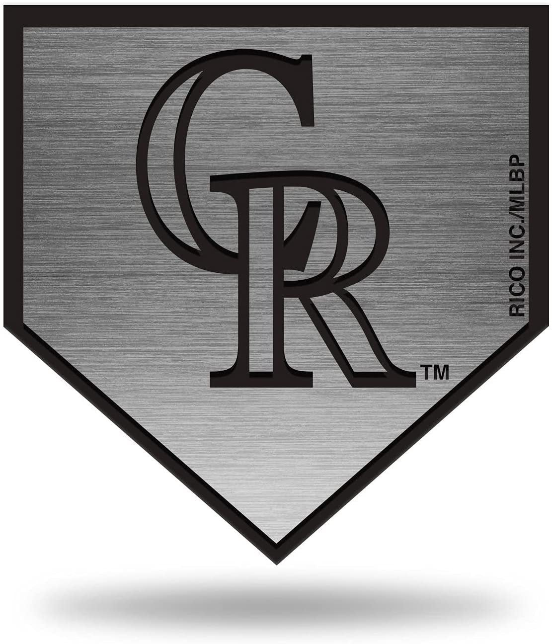 Colorado Rockies Auto Emblem Decal Premium Solid Metal Antique Nickel Design Raised Baseball