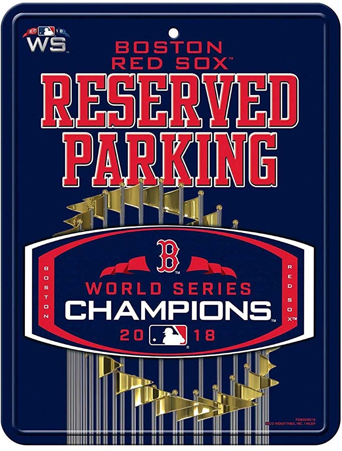 Boston Red Sox 2018 Champions 8x11 Metal Wall Novelty Parking Sign Baseball