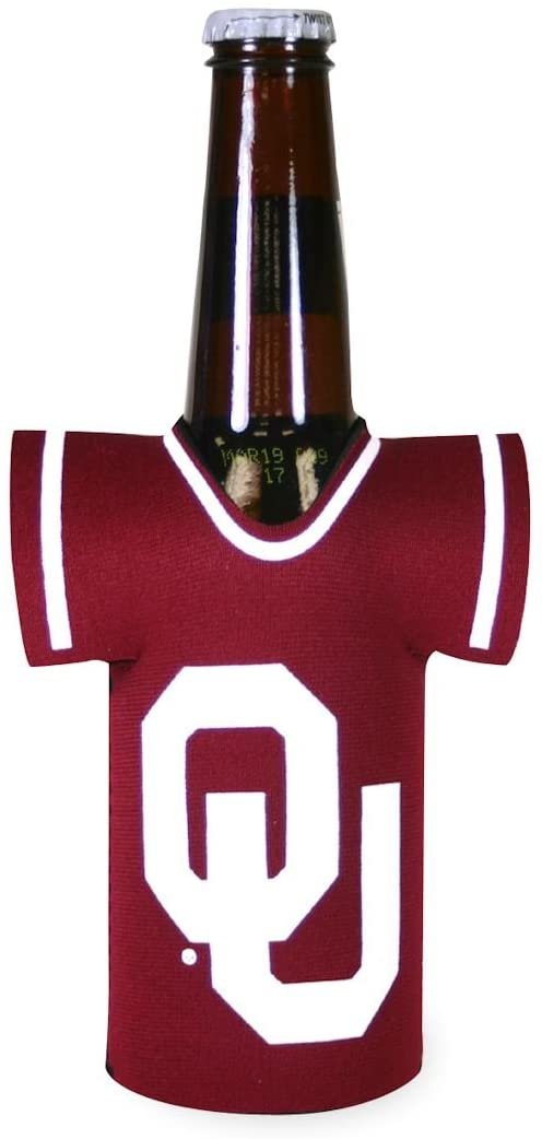 University of Oklahoma Sooners 16oz Drink Bottle Cooler Insulated Neoprene Beverage Holder, Team Jersey Design