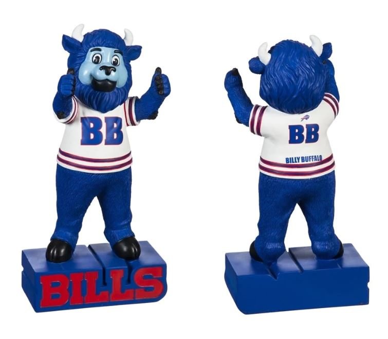 Buffalo Bills Garden Statue, Mascot Style, Outdoor or Indoor Use, 12 Inch Tall, Beautiful Hand Painted Resin Construction